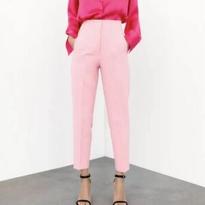 Pre Loved Zara High rise jump suit pants. Pink size XS